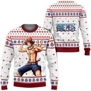 One Piece Ace Ugly Christmas Sweatshirt
