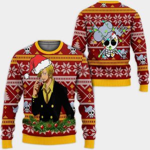One Piece Christmas Hat Sanji Ugly Christmas Sweatshirt