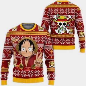 One Piece Funny Luffy Ugly Christmas Sweatshirt