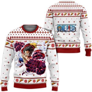 One Piece Ugly Christmas Sweatshirt-Luffy Gear 4