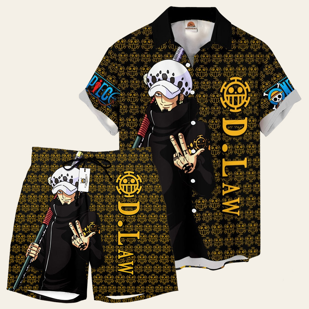 Trafalgar D. Law Symbol One Piece Hawaiian Suit