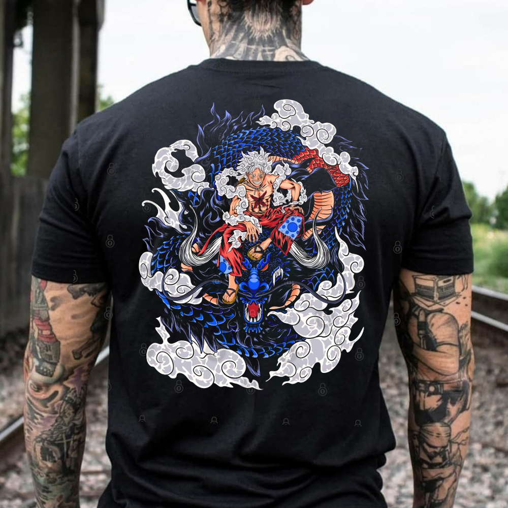 Gear 5th Luffy Print Black Tee