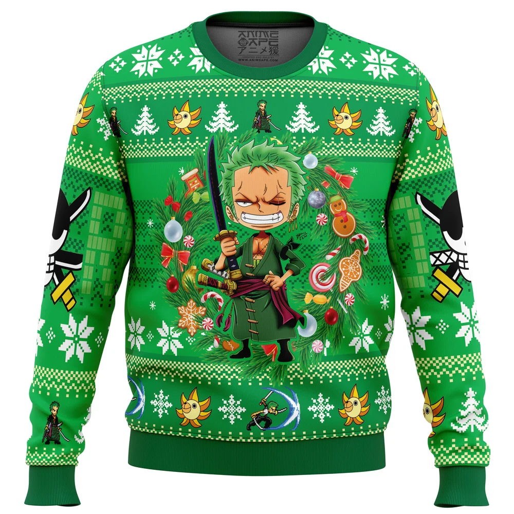Christmas Zoro One Piece Ugly Christmas Sweatshirt