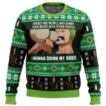I Wanna Drink My Booze Zoro One Piece Ugly Christmas Sweatshirt