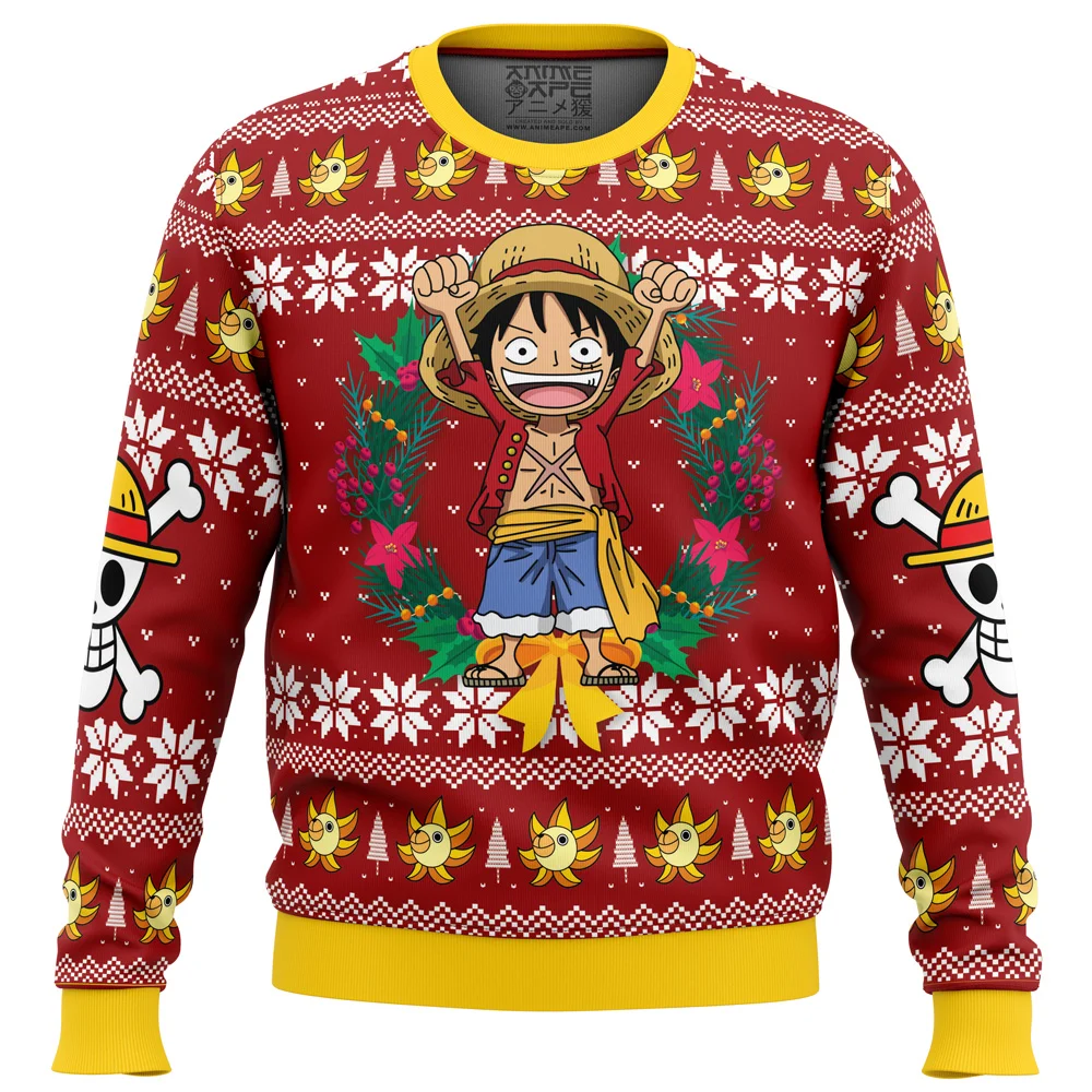 Monkey D Luffy Christmas One Piece Ugly Christmas Sweatshirt