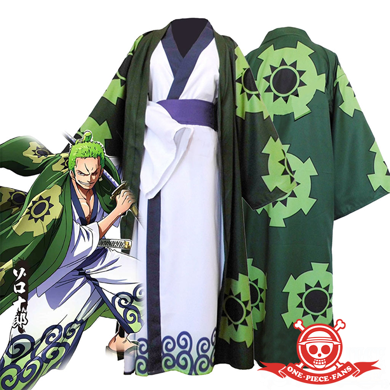 One Piece Kimono Outfit Wano Country Roronoa Zoro Suit Cosplay Costume