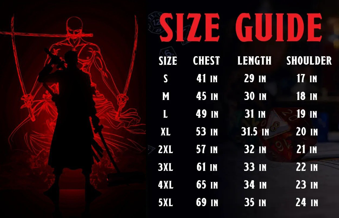 Onepiece-Hawaiian-shirt-size-chart