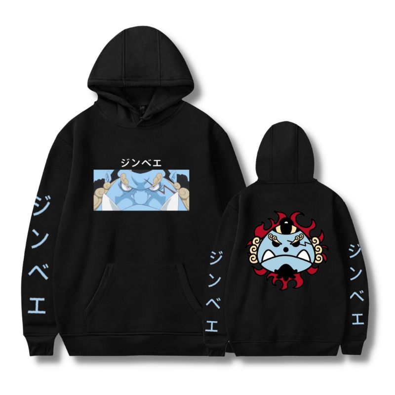 Jinbe One Piece Printed Anime Pullover Hoodie