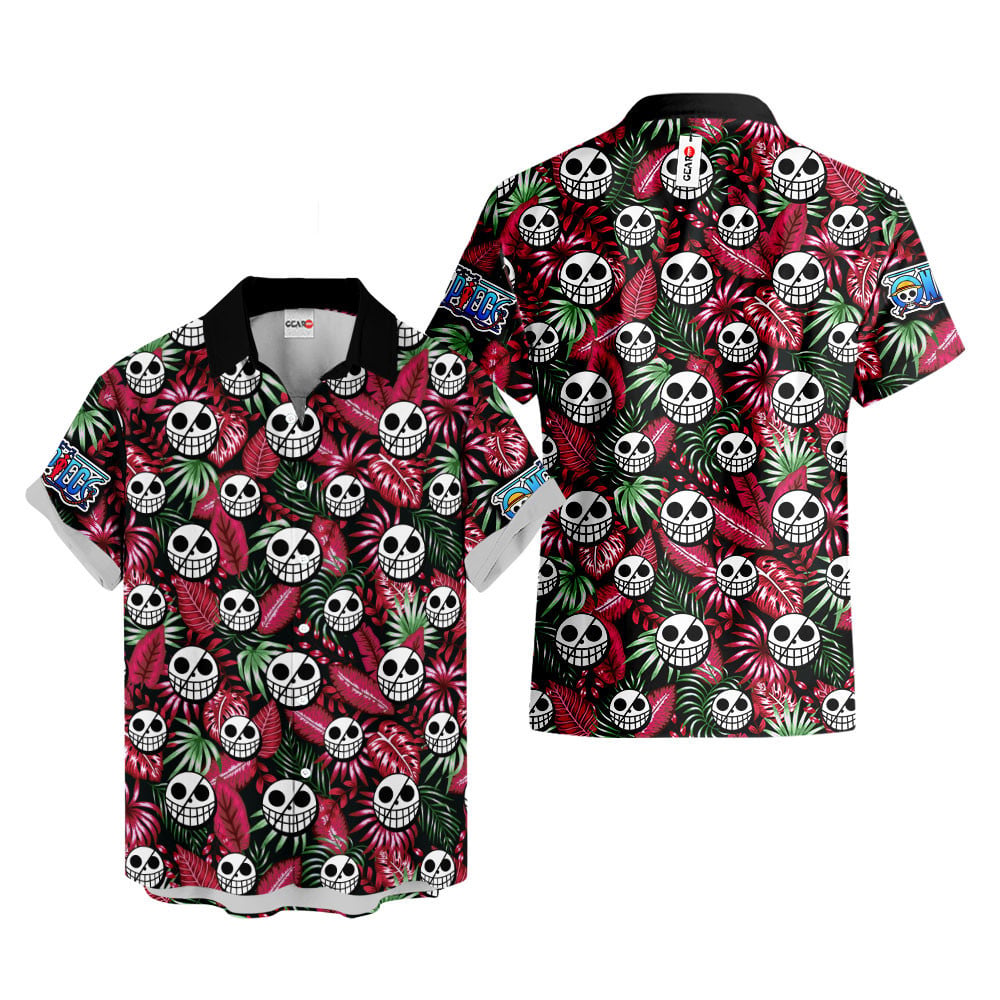 One Piece Hawaiian Shirts – Donquixote Doflamingo Symbol Hawaiian Shirt