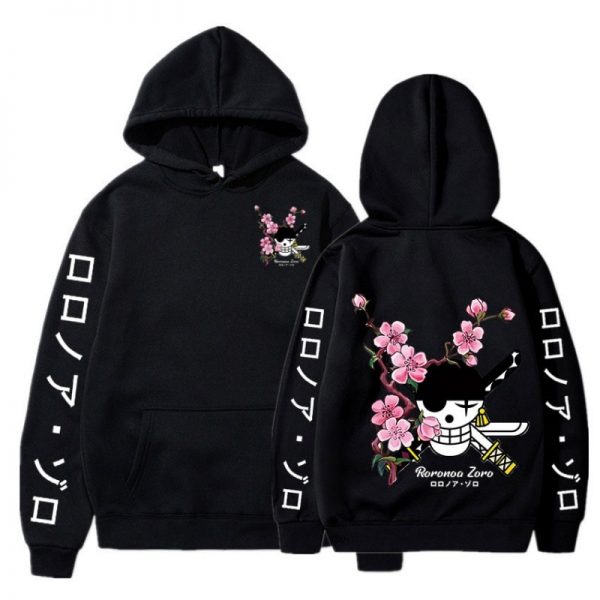 One Piece Hoodie – Anime Roronoa Zoro Sakura Print Unisex Hoodie