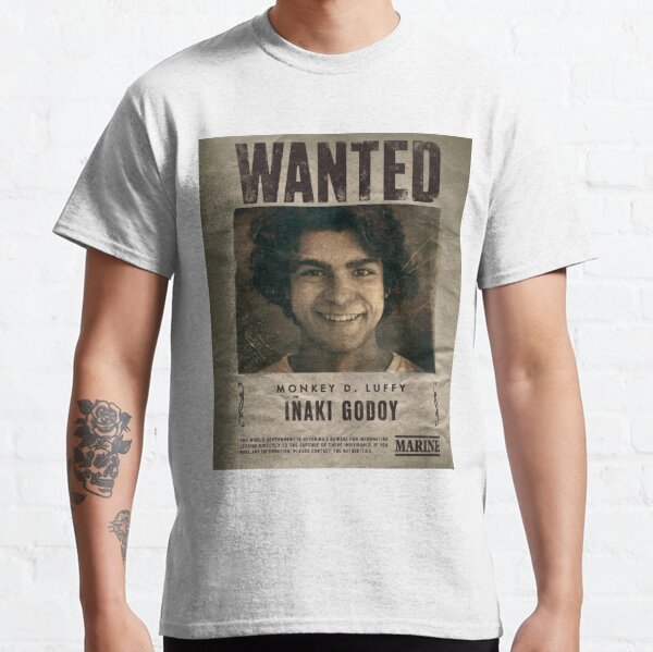 One Piece T-shirts – Inaki Godoy Wanted White Classic T-shirt IP0609