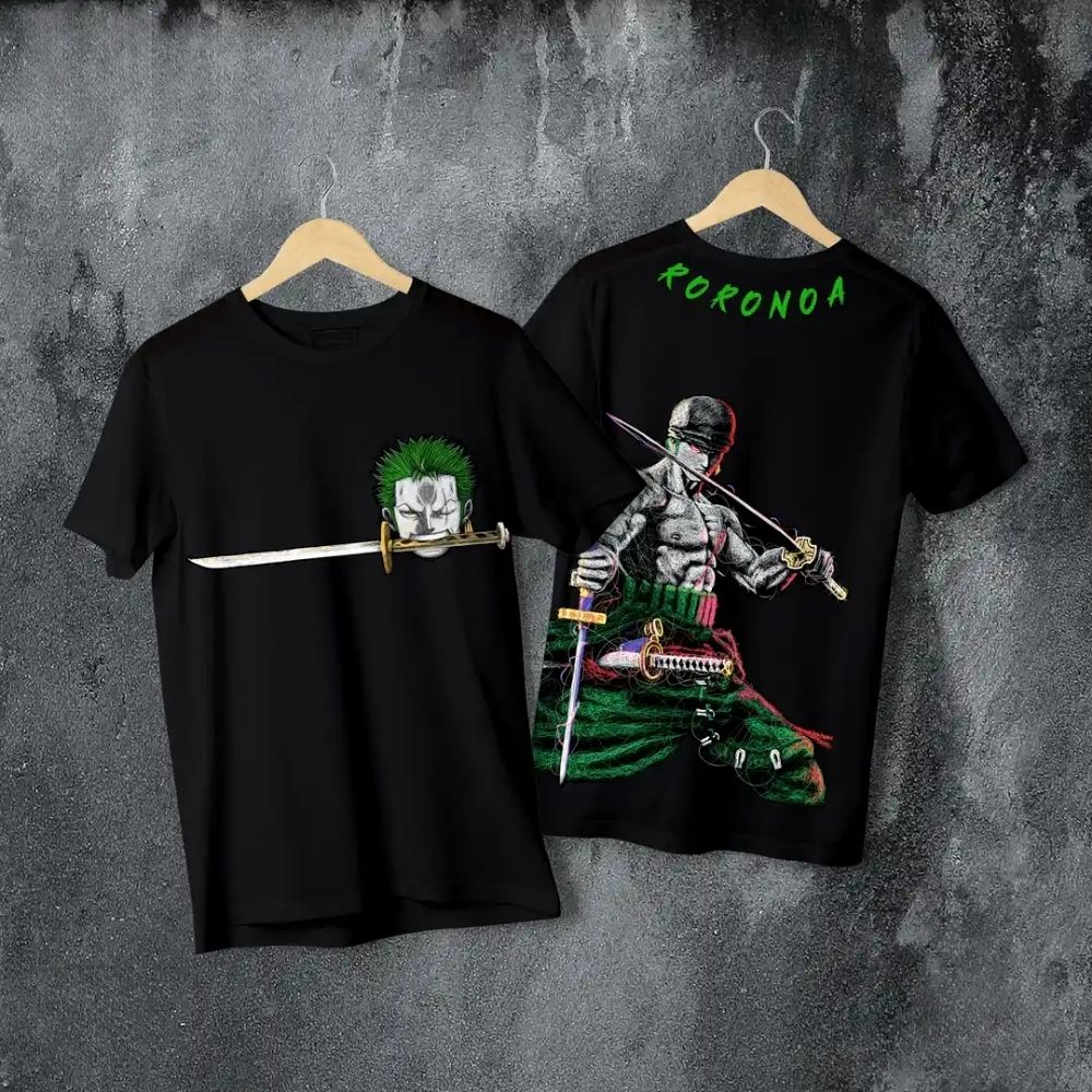 One Piece T-shirts – Roronoa Zoro Vintage Trendy Anime T-shirt