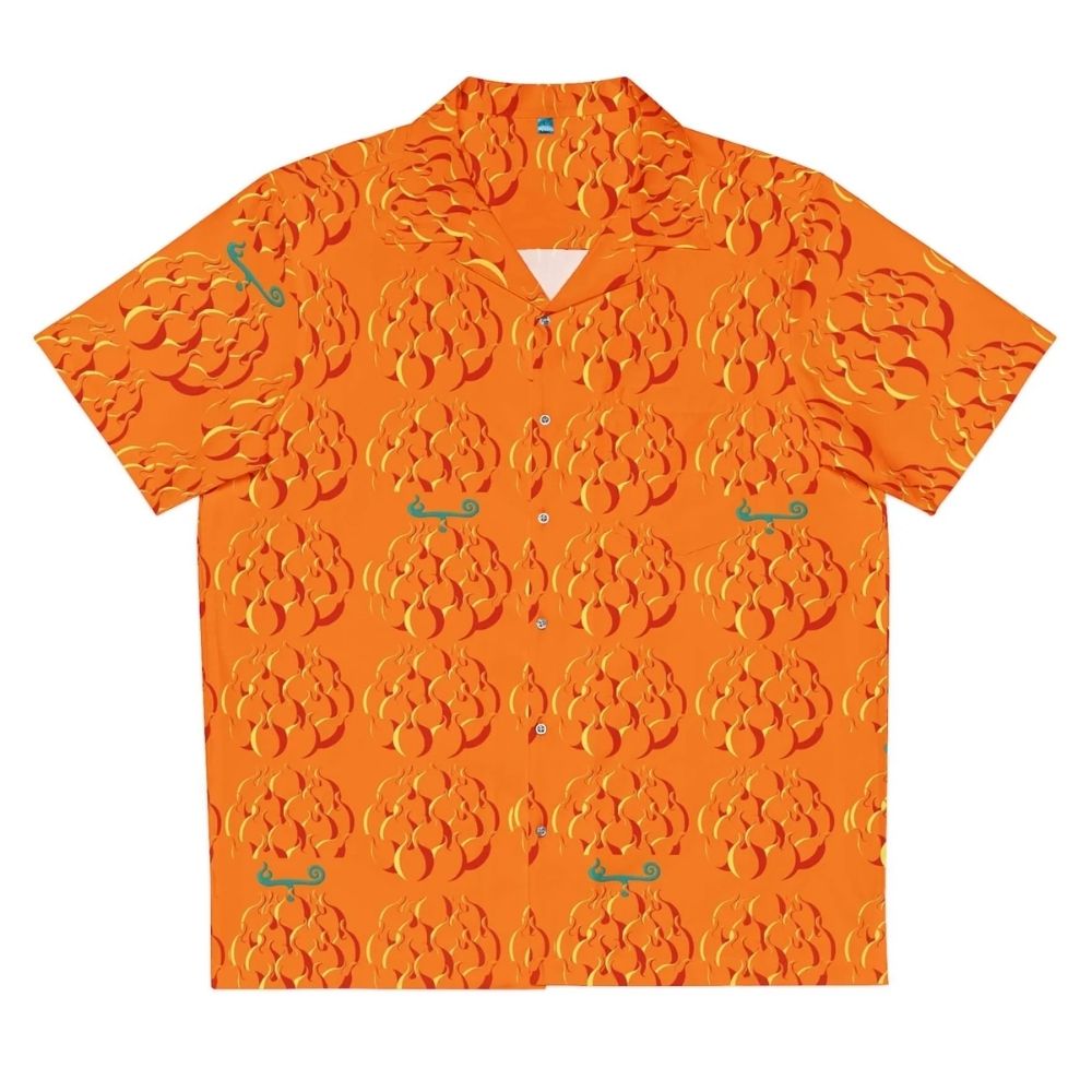 One Piece Hawaiian Shirts – Mera Mera No Mi Devil Fruit Pattern Hawaiian Shirt